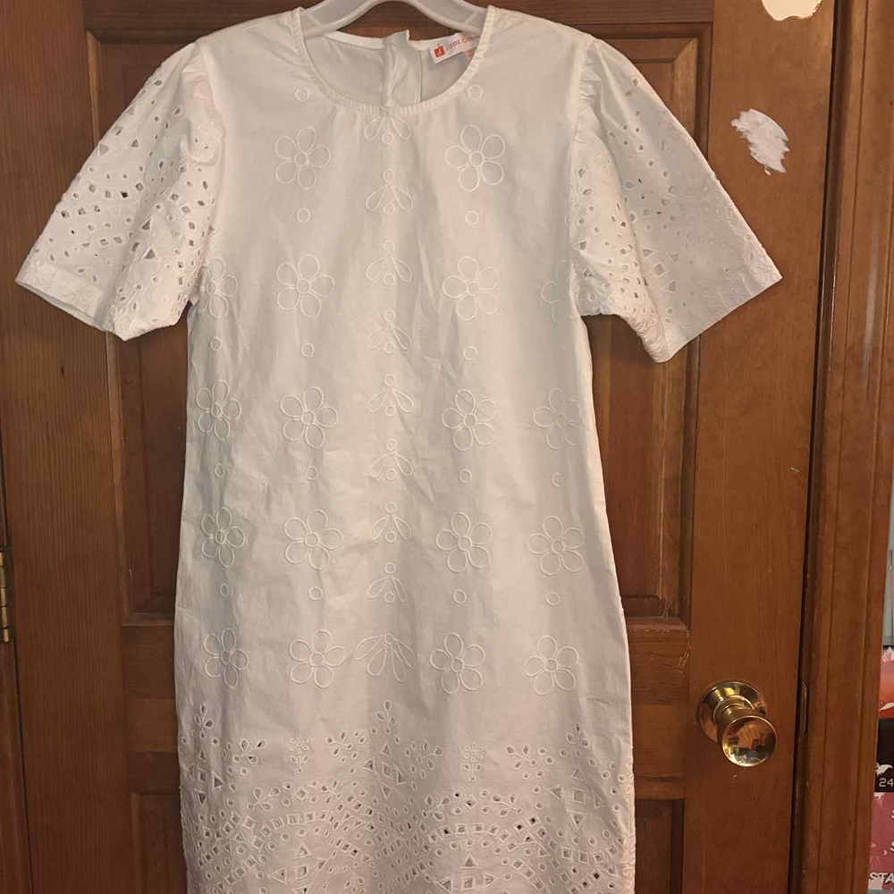 White Eyelet Floral Dress